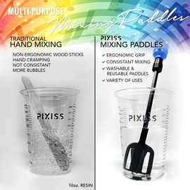 Resin Mixer Epoxy Plastic Paddles - 3 Reusable Pixiss Multipurpose Bidirectional Paint Stirrer for Drill Epoxy & Paint Mixer Drill Attachment - Paint Stirrers Epoxy Stirrer - Paint Mixer for Drill