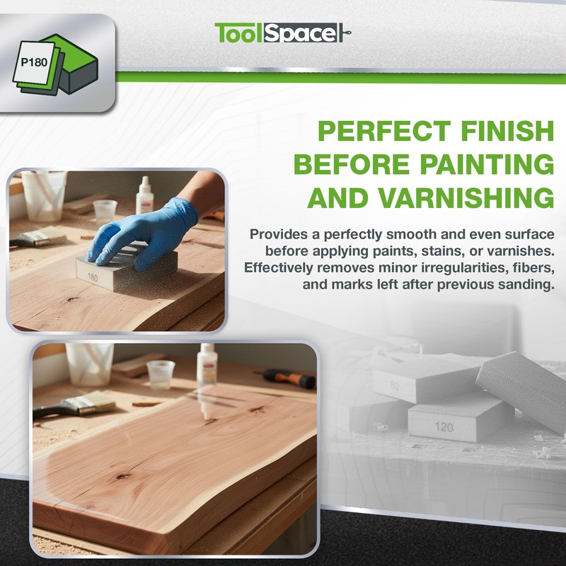 ToolSpace Sanding Sponges Sanding Block Pack of 6 180 Grit