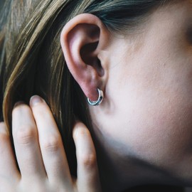 Philip Jones Silver Plated Huggie Earrings