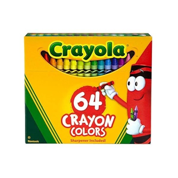 Crayola Crayon Set, 3-5/8", Permanent/Waterproof, 64/BX, Assorted, Sold as 1