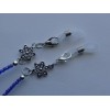 Handmade IRIDESCENT SEED BEADS FLOWERS EYEGLASSES HOLDER CHAIN NECKLACE LOBSTER