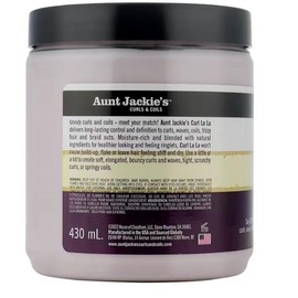 Aunt Jackie's Curl La La Hair Defining Custard Cream – 15 oz, Moisturizing & Shine-Enhancing Gel for Hydrating, Soft, and Defined Curls with Olive