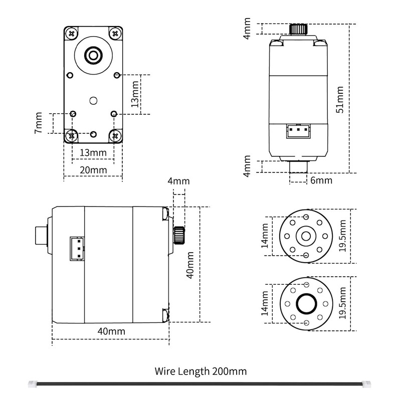 Hiwonder 35KG High Voltage Bus Servo HTD-35H Sevo with Three