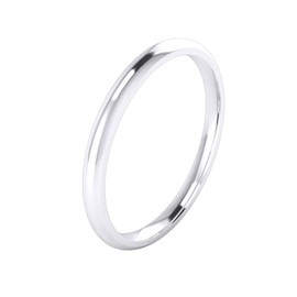 Unisex Sterling Silver 2mm Super Heavy Court Shape Polished Wedding Ring (I)