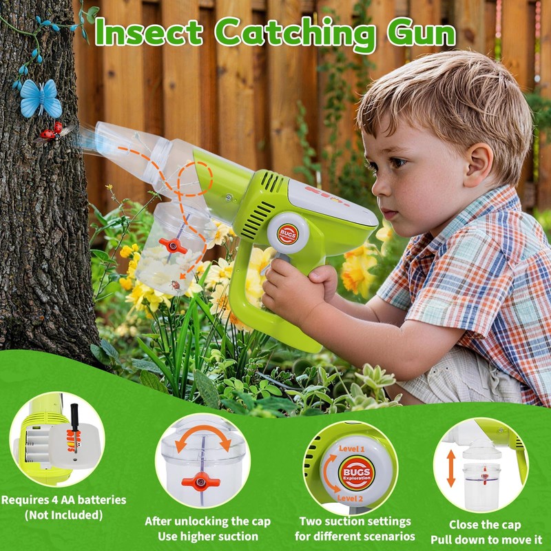 Bug Catcher for Kids 3-5, Bug Vacuum Toys Set，Summer Outdoor