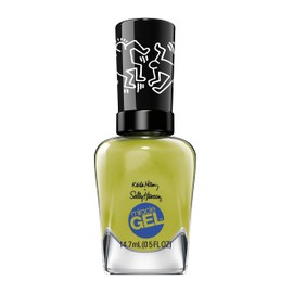Sally Hansen Miracle Gel Keith Haring Salon Quality Nail Polish | Gel-Like Formula, Two-Step System, No UV Light Needed, Long Lasting | Opaque, Glossy | 920 Go Figures | Bright Olive Green Nail Polish