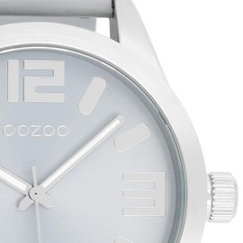 Oozoo Timepieces Women's Watch - Wrist Watch with Leather Strap | High-Quality Watch for Women - Elegant Analogue Women's Watch in Round, C1089 - Light Grey/Light Grey, Modern/fashionable