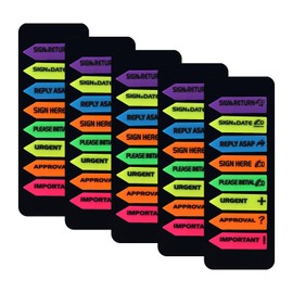800pcs Sign Here Tabs, Arrow Labels Stickers Colorful Adhesive Sign Here Message Flags Sticky Signature Tabs for Documents Notebooks Home Office School Supplies (8 Designs)