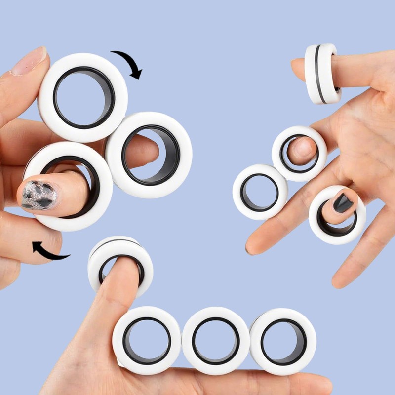 3 PCS Fidget Toys Adults for Anxiety ADHD Ring Toys,Magnetic