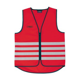 ABUS Lumino Day Vest - Red Safety Vest for Better Visibility Day and Night - for Adults - with Zip - Size XXXL