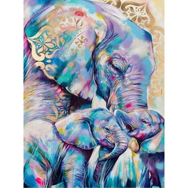 HuaCan Elephant Diamond Painting Kit for Adults, AB Dirll Series Diamond Painting Kits, Full Round Drill 5D Diamond Art Kit, Animals Diamonds Art for Adults Crystal Art Wall Decor 11.8x15.7in/30x40cm