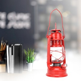 Hurricane Oil Lamp ,Hurricane Lamps Vintage Lantern Lights Burning Lantern Retro Kerosene Lamps Classic Oil Lamp Table Lanterns, Vintage Kerosene Lamp for Home, Garden (Red)