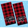 St Nick Holiday Buffalo Plaid Hand Towels Farmhouse Bear Mama