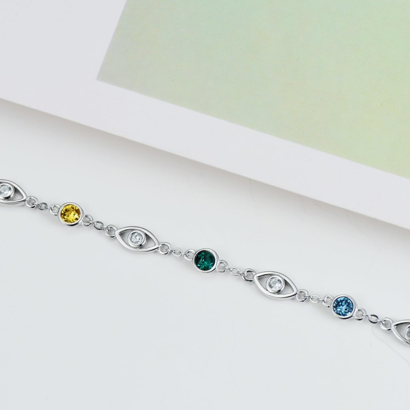 AOBOCO Anklet Sterling Silver 925 Women's Pearl Anklet with Crystals