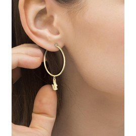 Lacoste Creole Earrings for Men and Women Crocodile Collection Stainless Steel with a Charm in the Shape of a Crocodile - Available in Gold or Silver, One size, Stainless Steel, No Gemstone