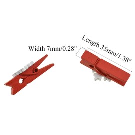 HAHIYO Mini Wooden Snowflake Clothespin Clip Christmas Photo Paper Holders 1.38inch Tight Clamp Not Fray Rope Post Notices Handy Read for Hanging Postcard Wedding Red 50PCS