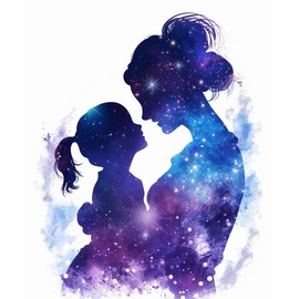 Watercolor Mother and Daughter Hug DIY 5D Diamond Paint Kits for Adults Round Full Drill Diamond Art Easy for Beginner Gems Cross Stitch Mosaic Craft Home Decor 30x40cm