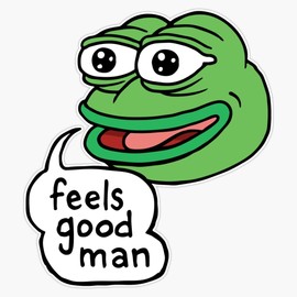 Magnet Pepe The Frog Funny Frog Feels Good Man Magnet Vinyl Magnetic Sticker Size 5"