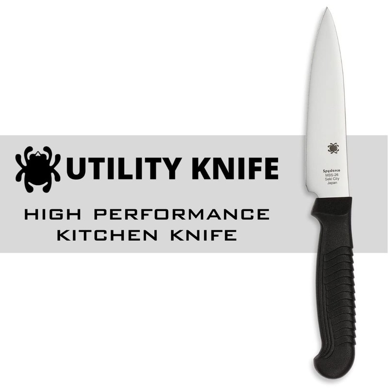 Spyderco Lightweight Kitchen Utility Knife with 4.5" MBS-26 Stainless Steel