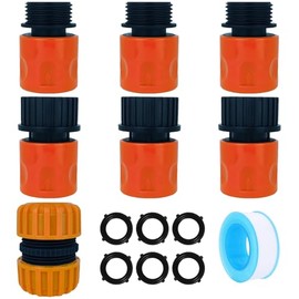 YUANBAO Garden Hose Quick Connectors, Hose Repair Connector, Hose Pipe Fittings (3/4" Male + Female Connectors)