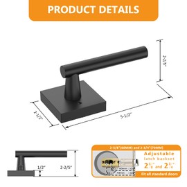 Amerdeco 6 Pack Matte Black Interior Privacy Door Handles, Heavy Duty Interior Bedroom Door Lever, Door Handles Interior for Bathroom AM0031