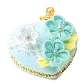 panami つまみ細工 ハート型マカロンコインケース ミントブルー 製作キット CO-28