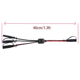 Faoyliye 12AWG SAE Splitter 1 to 3 SAE Extension Cable SAE DC Power Automotive Connector Cable for Solar Panel Battery Cars Tractor-40cm/1.3ft