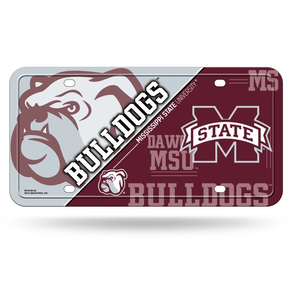 Rico Industries NCAA Mississippi State Bulldogs Metal Auto Tag