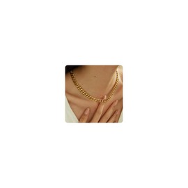 Mauzew 18K Gold Plated Chunky Chain Necklace for Women Thick 8 mm Cuban Curb Chain Necklaces Dainty Layering Gold Chain Everyday Trendy Jewelry