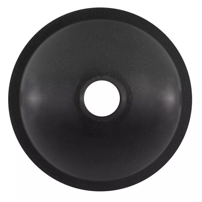 RecPro RV Sink 12" Round Bathroom Sink Granite Black Hydrophobic