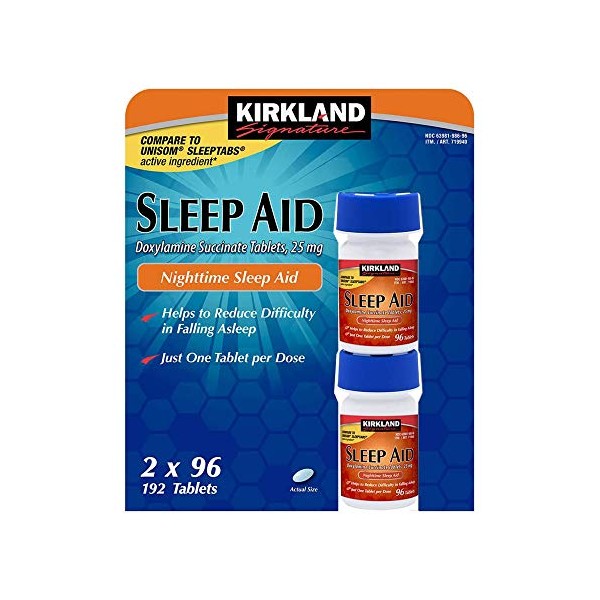 Kirkland Sleep Aid Doxylamine Succinate 25 mg 192 Tablets