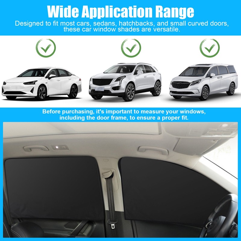 Wowpartspro 4Pcs Magnetic Car Side Window Screen Sun Shade Cover
