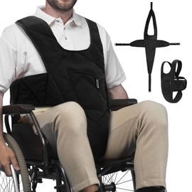 MDSTOP Cinturón De Seguridad Para Silla De Ruedas, Cinturón De Seguridad Antideslizante, Arnés Para Silla De Ruedas Con Hebilla Ajustable Y Correas De Sujeción Médica Para Personas Mayores, Pacientes