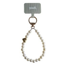 pudi PUD007 Smartphone Strap, Hand Strap, Beaded Strap, Pearl, Gold, Korean, Smartphone Strap, Wrist, Smartphone Charm, Strap Holder, Made in Japan