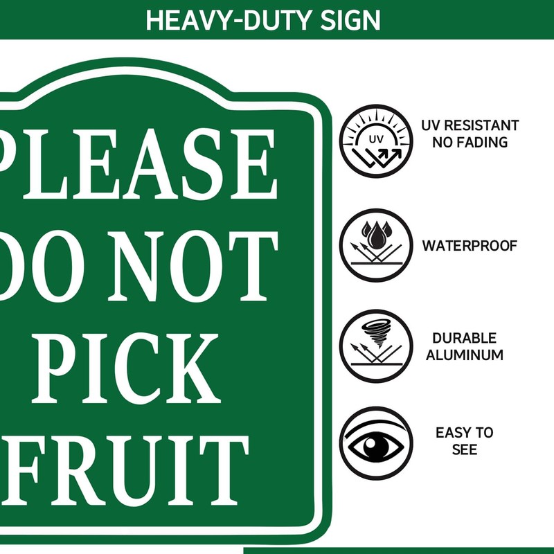Please Do Not Pick Fruit Sign, Joyfulmap Aluminum Composite Sign