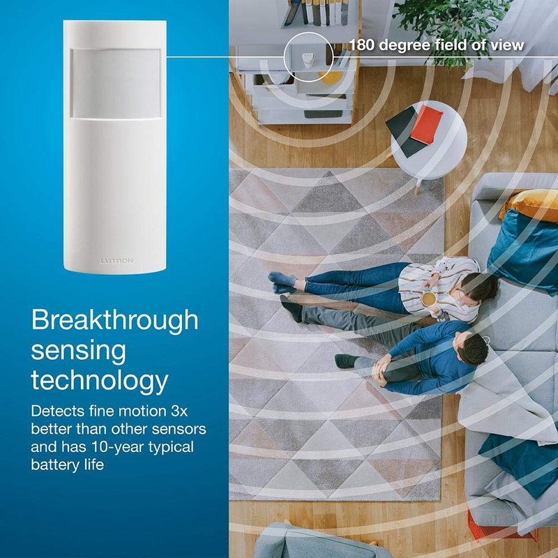 Lutron Caseta Smart Lighting Vacancy Motion Sensor, Manually Turns On,
