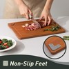 3 Packs Bamboo Cutting Board Set with Non Slip Feet