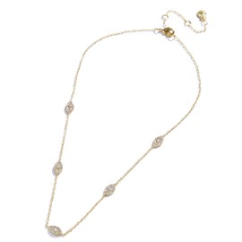 BaubleBar Divine & Protected Evil Eye Necklace - Gold Chain, Glass Stones, Hypoallergenic - Perfect Gifting Necklace for Women, 17" Length with Extender - Ideal Valentine Jewelry Gift