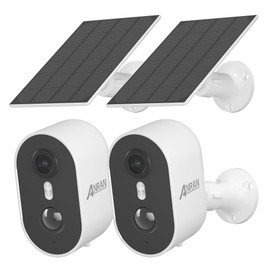ANRAN Solar Security Cameras Wireless Outdoor for Home Security, 3MP 2K Color Night Vision WiFi Surveillance Home Camera with Solar Panel, Spotlight, PIR Detection, 2-Way Talk, 2 Packs