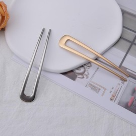 U Shaped Hair Pins for Women Girls U Shape Hair Fork for Buns Curly Hair Stick for Girls Women U Hairpins for Women Girls Curly Plain Hair Pins for Buns Curls Ladies Hair Accessories 2pcs