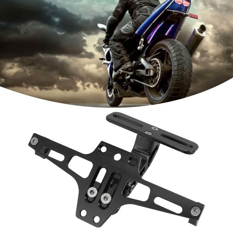 Motorcycle License Plate Bracket CNC Aluminium Alloy Universal Adjustable Motorcycle