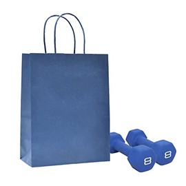 Nexmint 12-Pack Medium Blue Paper Gift Bags with Handle: Blue Gift Bags, Blue Paper Bag, Shopping Bag, Party Favor Bags, Treat Bags, Goodie Bag, Business Tchotchkes, Shopping Bag, Retail Bag, Kraft Paper Bag