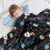 Wajade Space Cuddly Blanket for Children Cuddly Blanket Fluffy Sherpa