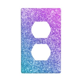 Pink Blue Glitter Bling Duplex Receptacle Wall Plate,1-Gang Standard Size Outlet Covers,Decorative Switchplate Electrical Faceplate,Polycarbonate Thermoplastic 4.5"x2.76"in
