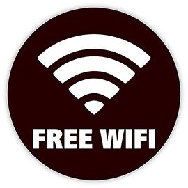 HouseholdBasics 4 x Stickers "Free WiFi" Round (Diameter 95 mm)