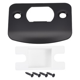 sourcing map Door Strike Plate, 57mm x 45mm 201 Stainless Steel Latch Deadbolt Strike Plate with Box for Door Frame Door Jamb, Black