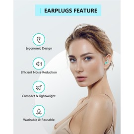 Ear Plugs for Sleeping - Noise Reduction Soft Silicone Earplugs - Blue