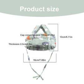 LWLWA Baby Head Protection Cap, Adjustable Baby Head Protection, Green, One Size Baby Falling Over Headguard, Hollow for Ventilation, with Hood Rope, for Toddlers Learning to Run and Crawl