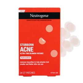 Neutrogena Stubborn Acne Ultra-Thin Blemish Dots, Pimple Patches for Face, Acne Patches, Ultra-Thin Hydrocolloid Facial Stickers, Overnight Use, Suitable for All Skin Types, 24 Count