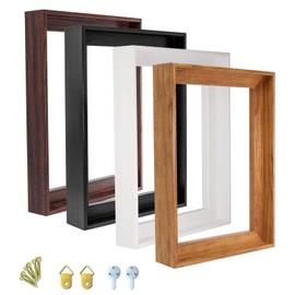 ART Canvas Floating Frame, Wood-Look Floater Frames Picture Wall Painting for 1.25 Deep Finished Customized Canvas Prints, Picture Wall Decor Artwork for Home Bedroom (Dark Wanut, 10" x 14")